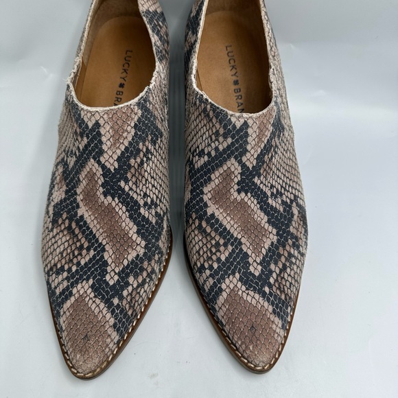 Lucky Brand Tresee Leather Snake Pri Pull-On Ankle Bootie Women’s Size 9M - Picture 9 of 11